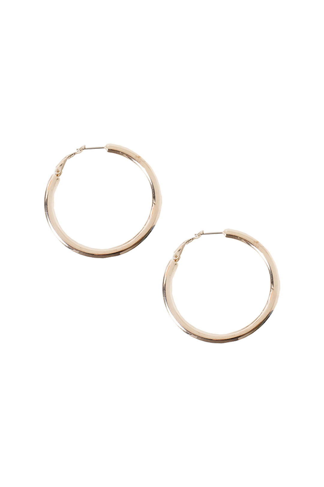 Adorne - Flat Medium Hoop Earring - Gold - Front