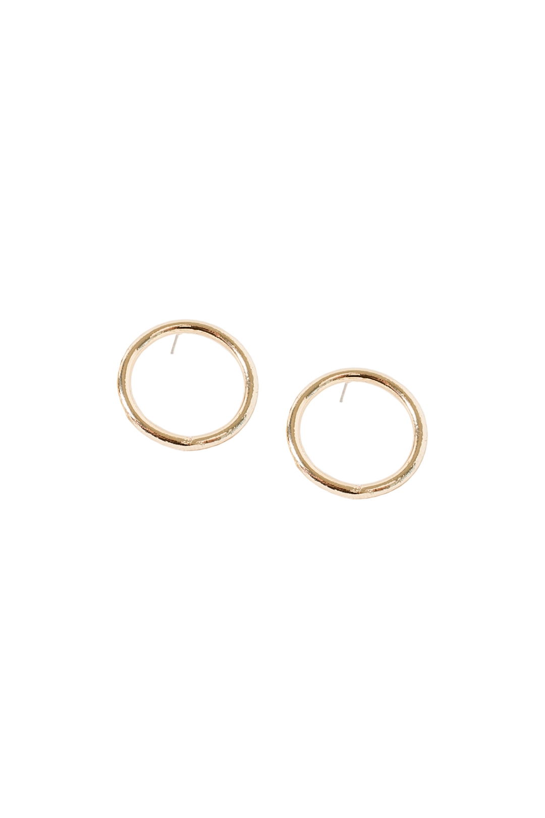 Adorne - Medium Front Hoop Stud Earring - Gold - Front