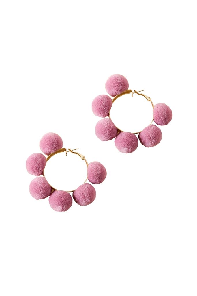 Baby pink hoop earrings hotsell