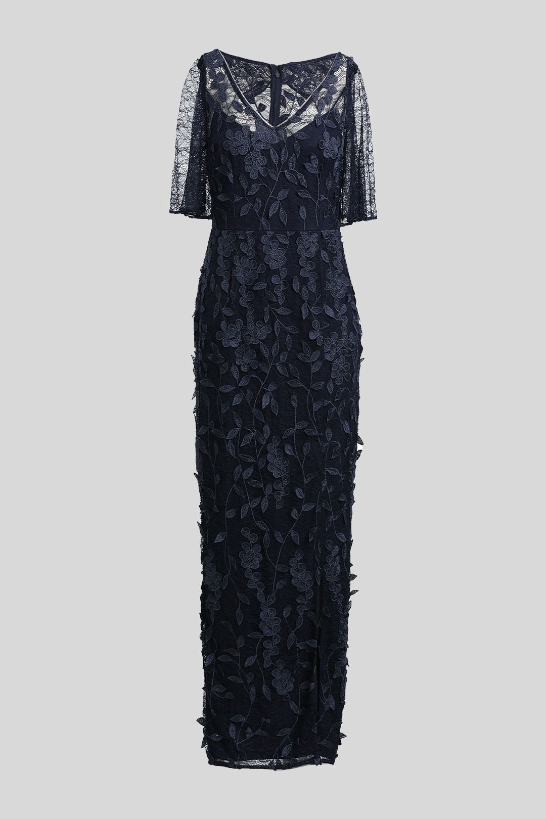 Buy Embroidered Navy Lace Gown Adrianna Papell GlamCorner