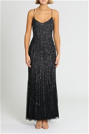 Adrianna Papell Long All Over Beaded Dress