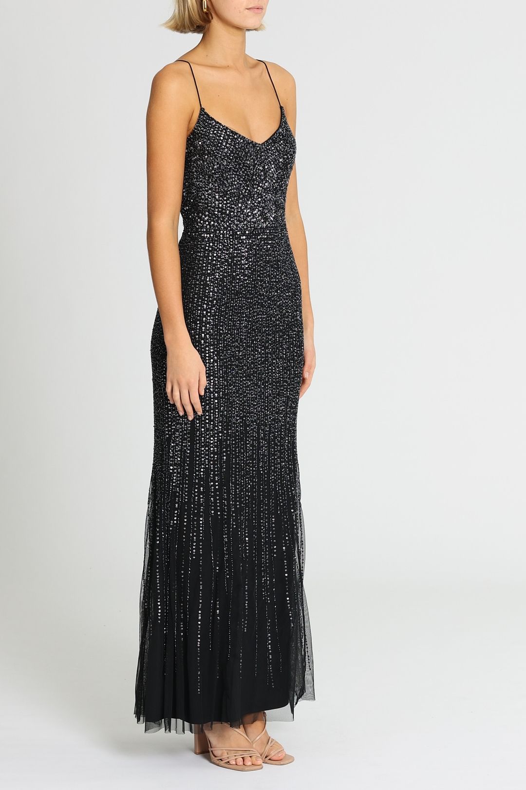 Long All Over Beaded Dress by Adrianna Papell for Hire