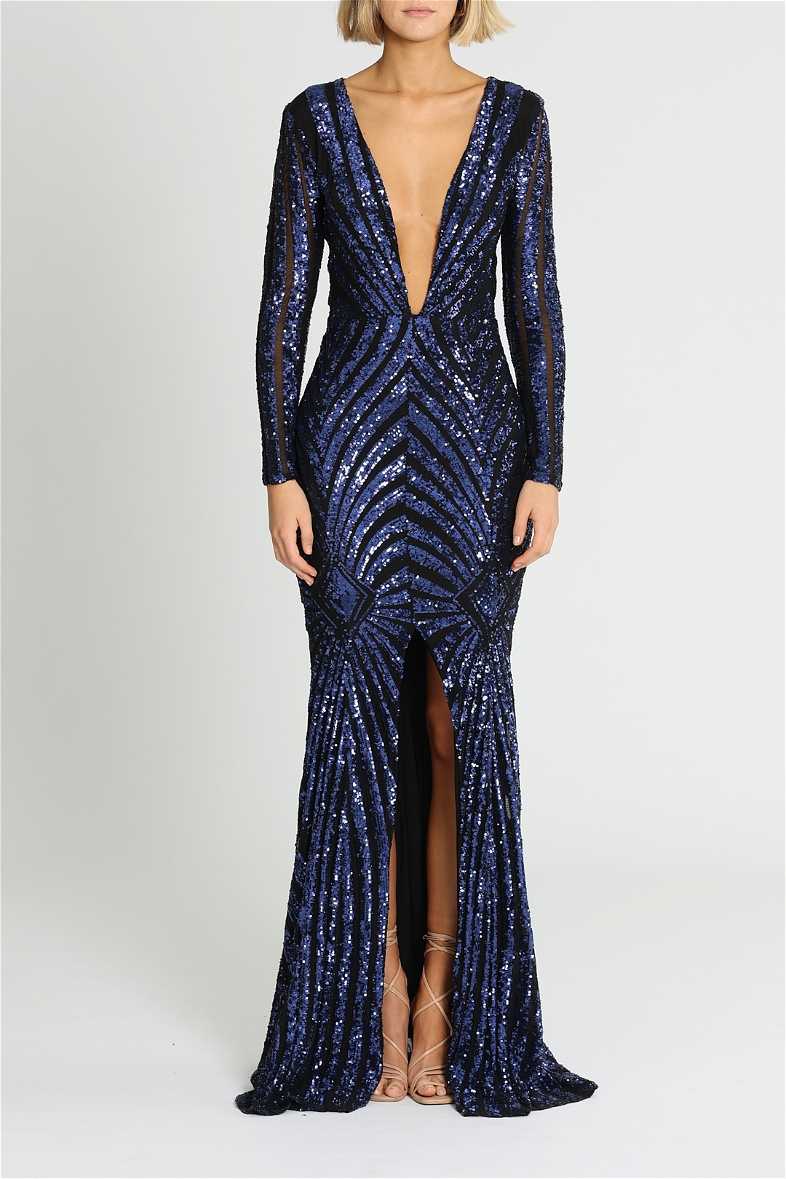 Art Deco Sequin Gown in Navy by Ae'lkemi for Rent Art Deco Sequin Gown in Navy by Ae'lkemi for Rent
