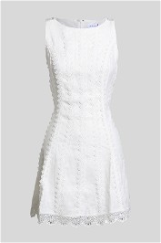 AERE White Sleeveless Lace Mini Dress