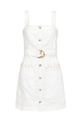 white christmas dresses Daisy Denim Mini Dress | Ivory main image 0