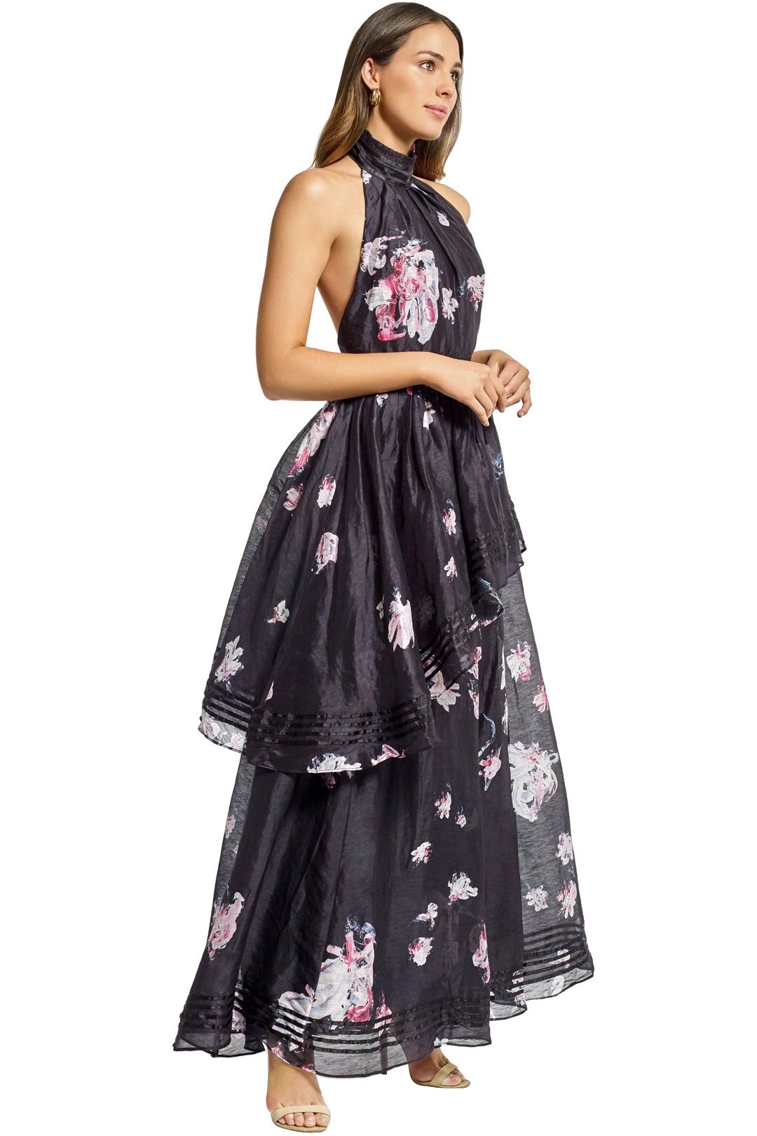 alberta ferretti crochet dress Seacoast Column - Midnight Labyrinth Color:M-Regency Each piece is selected global-back-Open Back Sequin Bridal Shower Dress