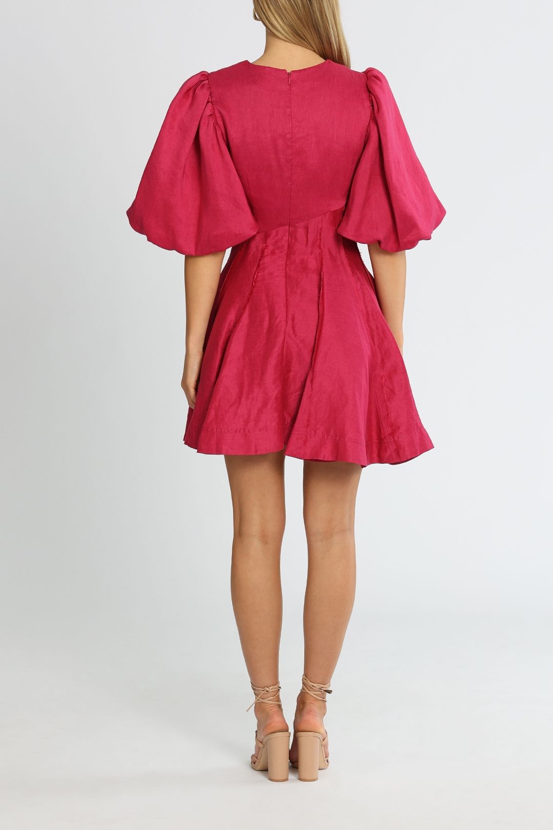 AJE Admiration Asymmetric Mini Dress Fuchsia Cutout