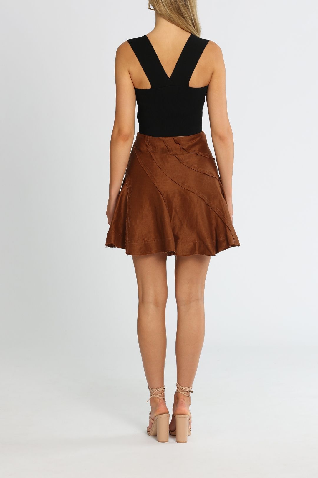 AJE Admiration Flip Mini Skirt Coffee High Waisted