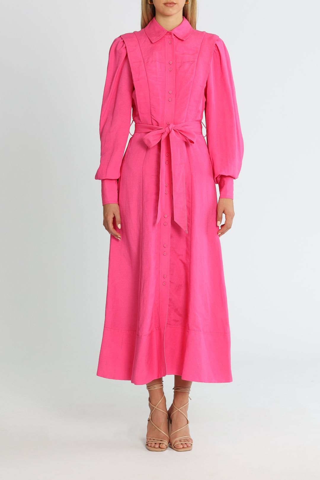 Hire Admiration Midi Shirt Dress in Magenta AJE GlamCorner
