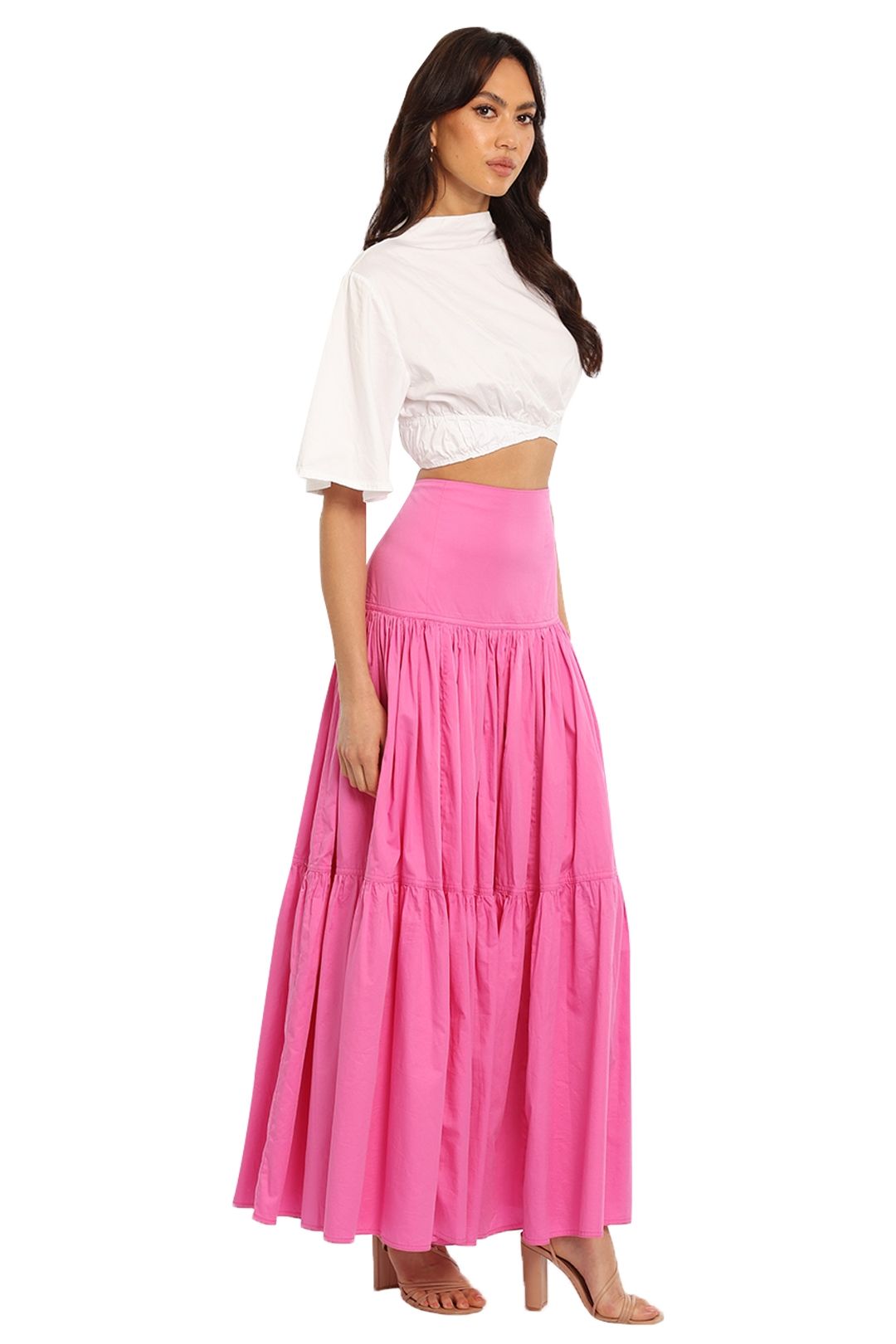 AJE Allégro Midi Skirt Pink Full Skirt