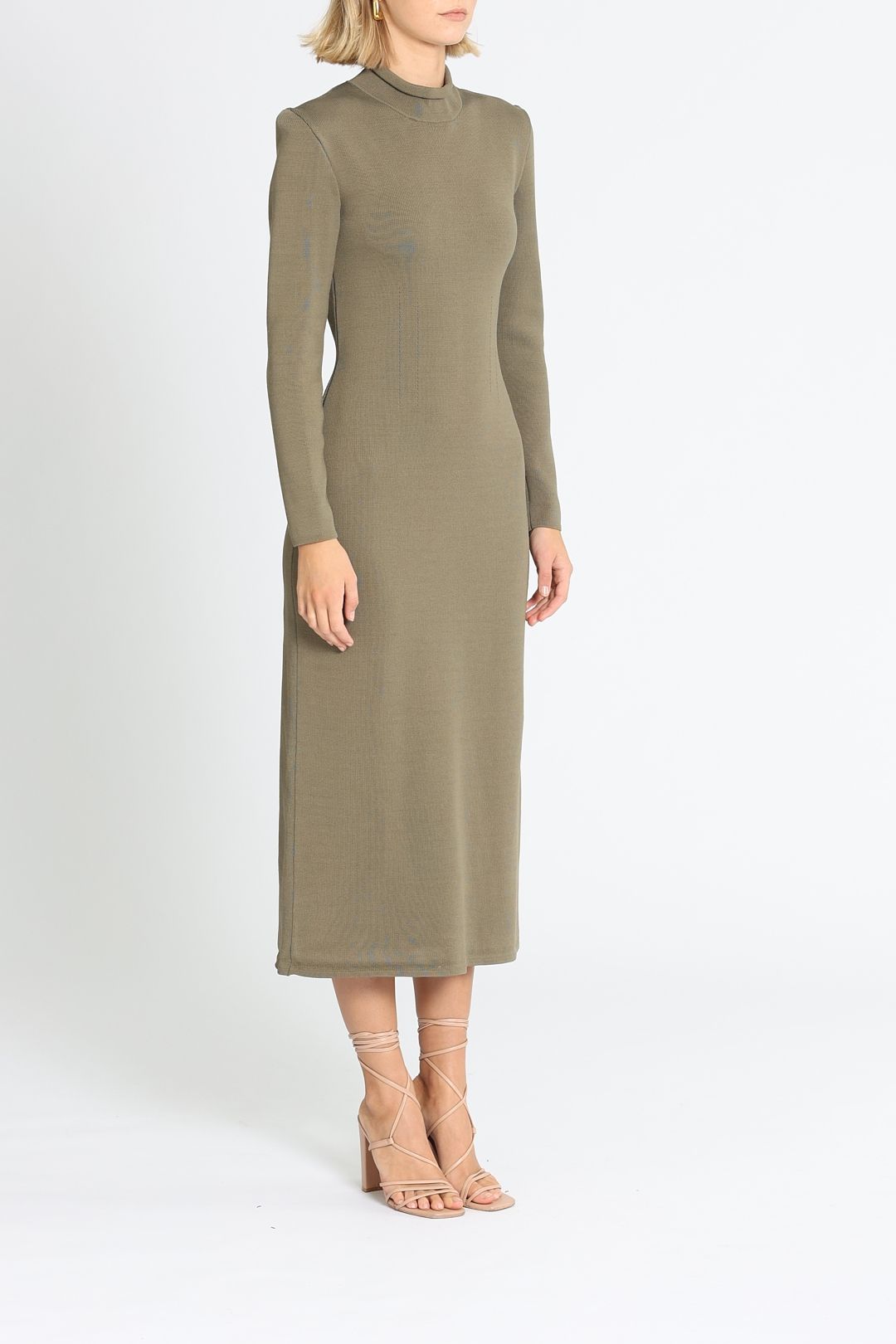 Khaki fitted dress 2025