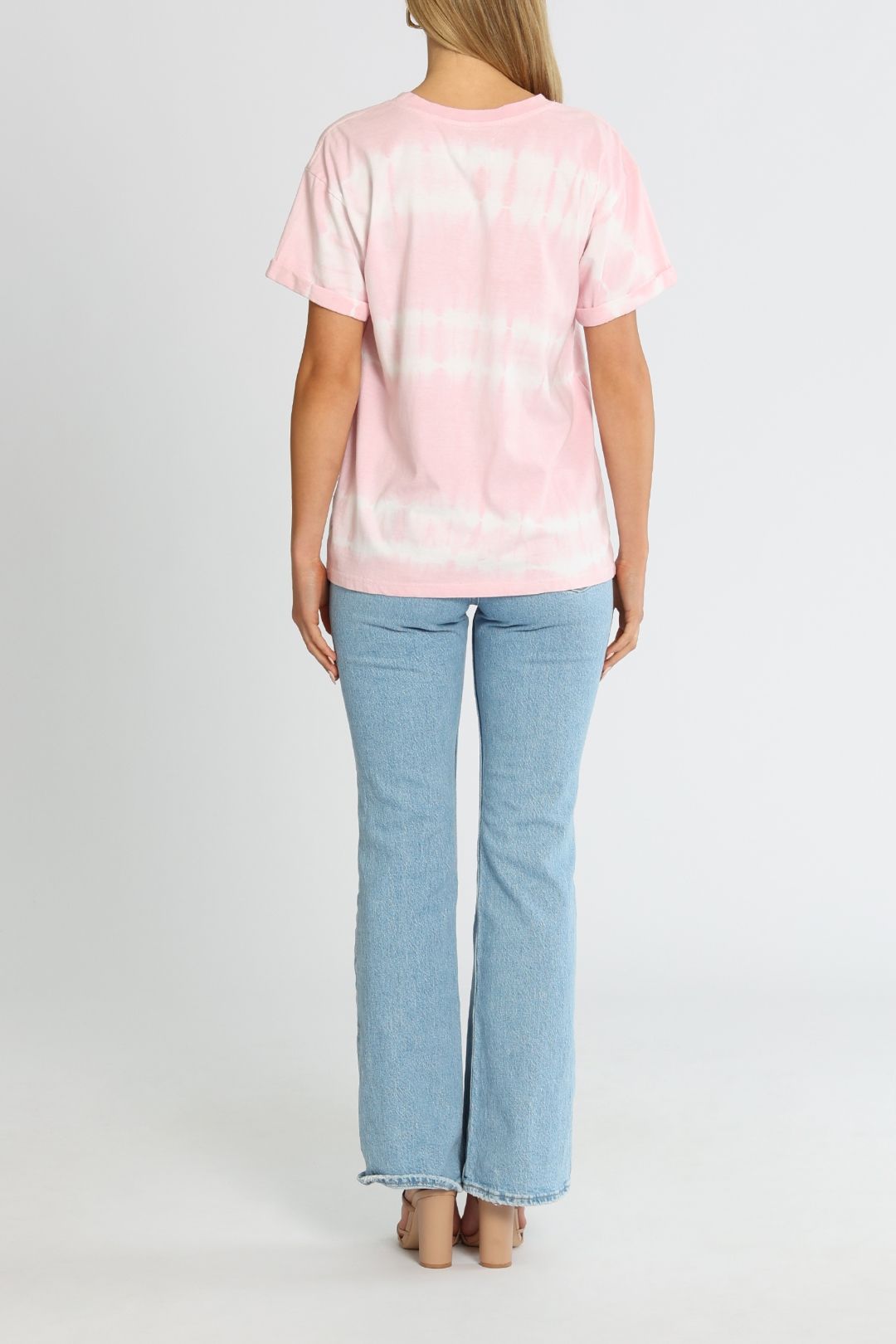 AJE Aster Tee Rose Pink White Relaxed Fit