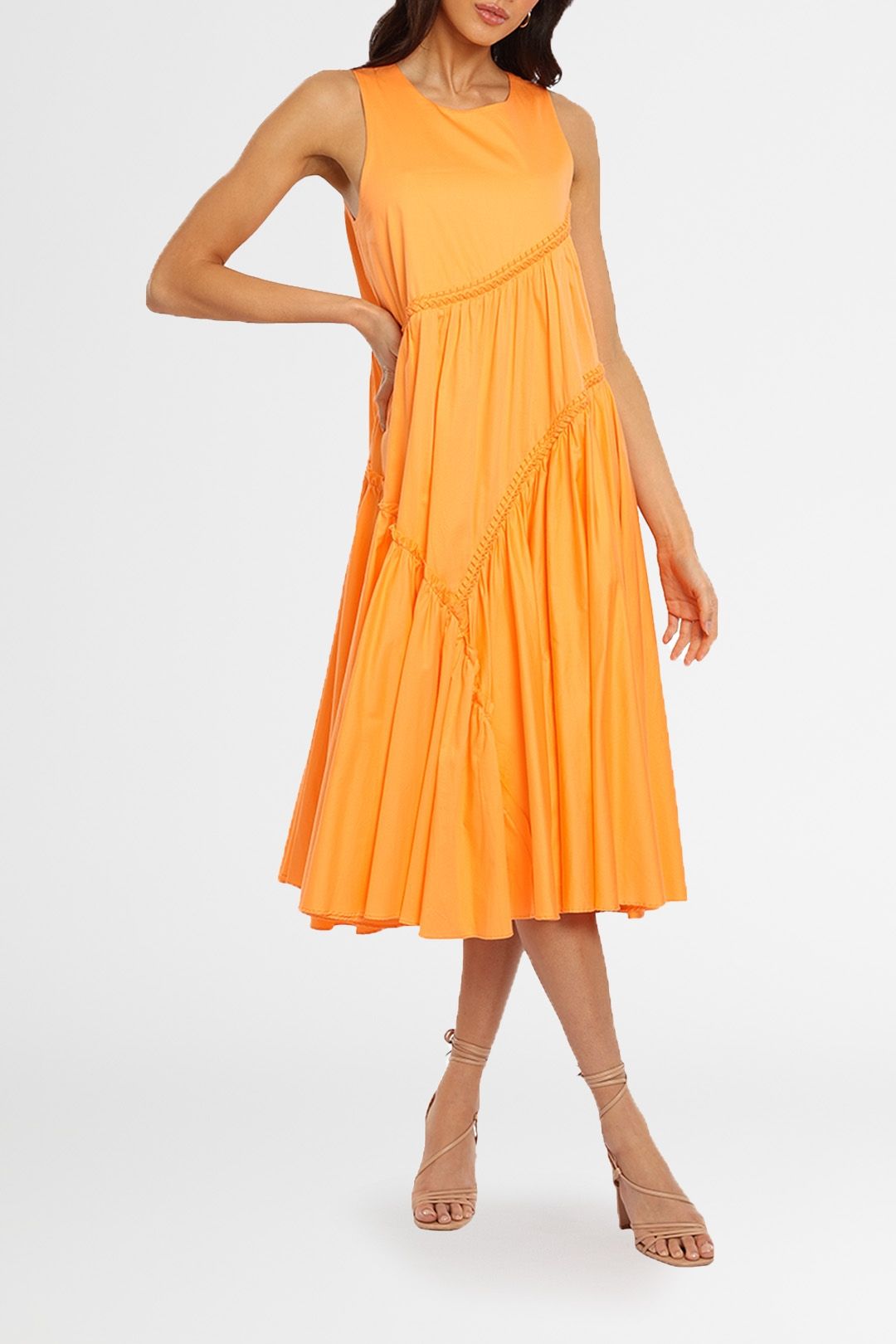 AJE Casabianca Midi Dress orange