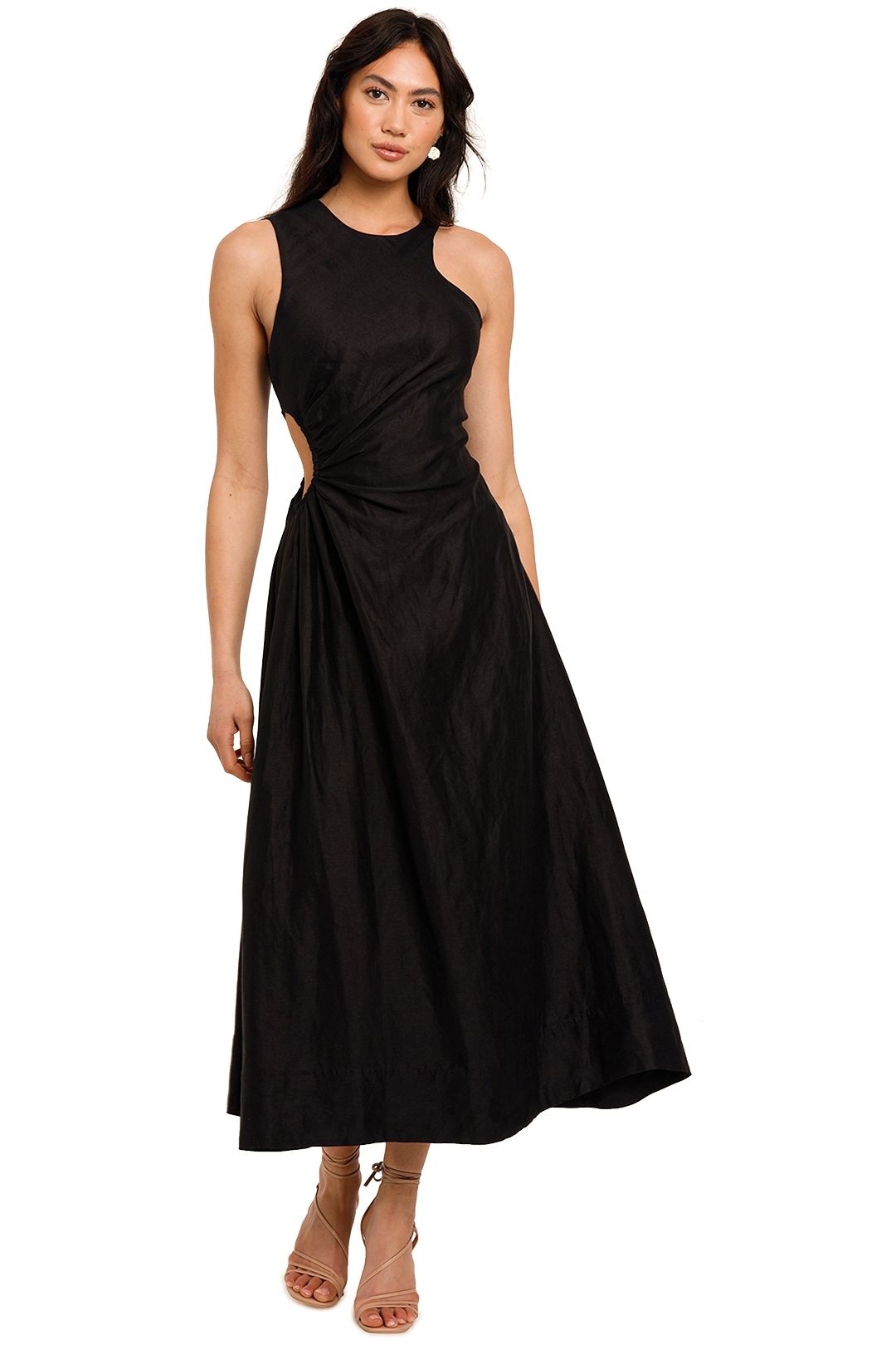 white christmas dresses Black Slimming Maxi Dress: Diamond Hot Trendy Cutout V-Neck Black / Xs main image 0