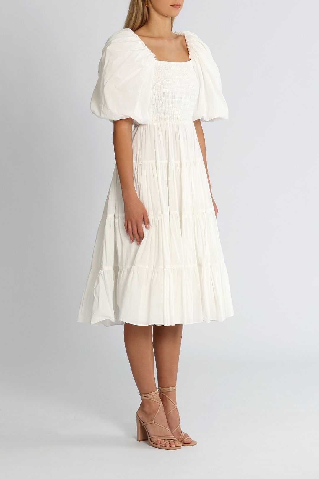 AJE Cherished Midi Dress White