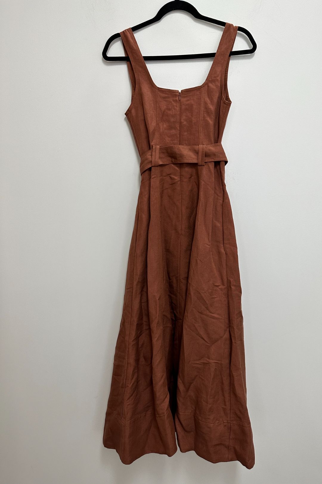 Buy Clay Belted Midi Dress in Brown | AJE | GlamCorner