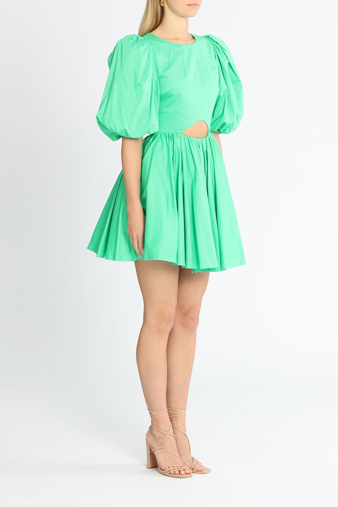 Hire Colette Cut Out Mini Dress in Green | AJE | GlamCorner