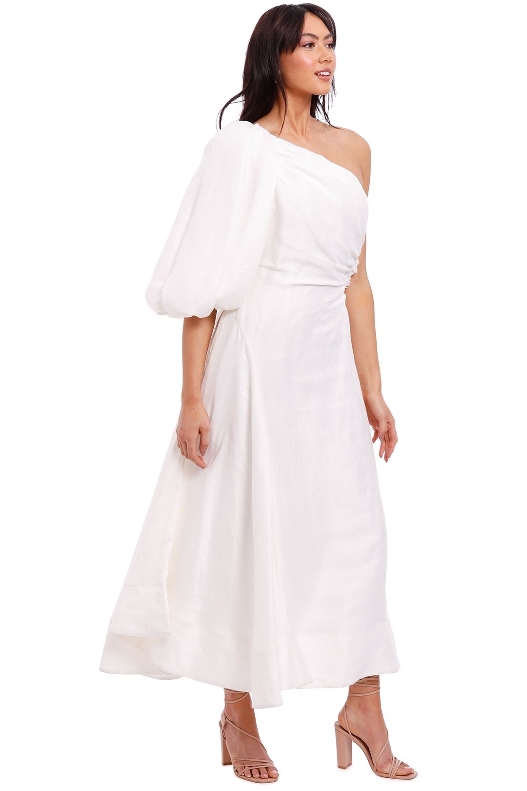 AJE Concept Dress White One Shoulder