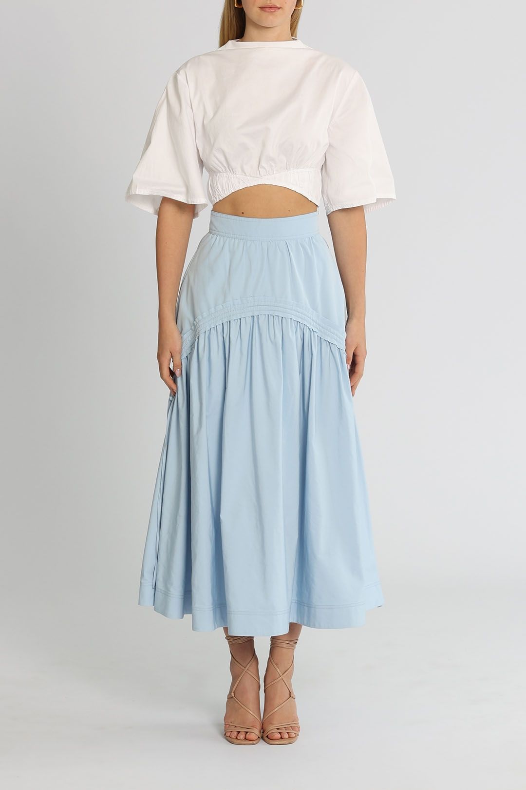AJE Cosmos Midi Skirt Blue