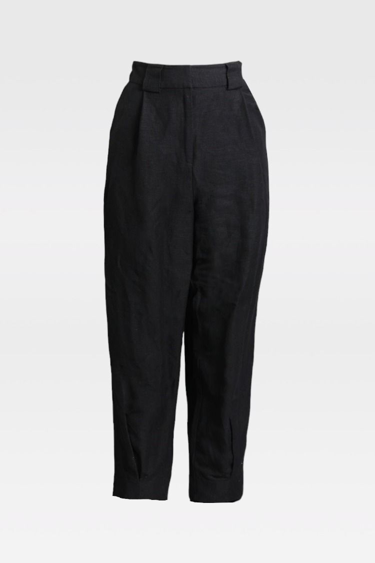 Cape Linen Pants - Black