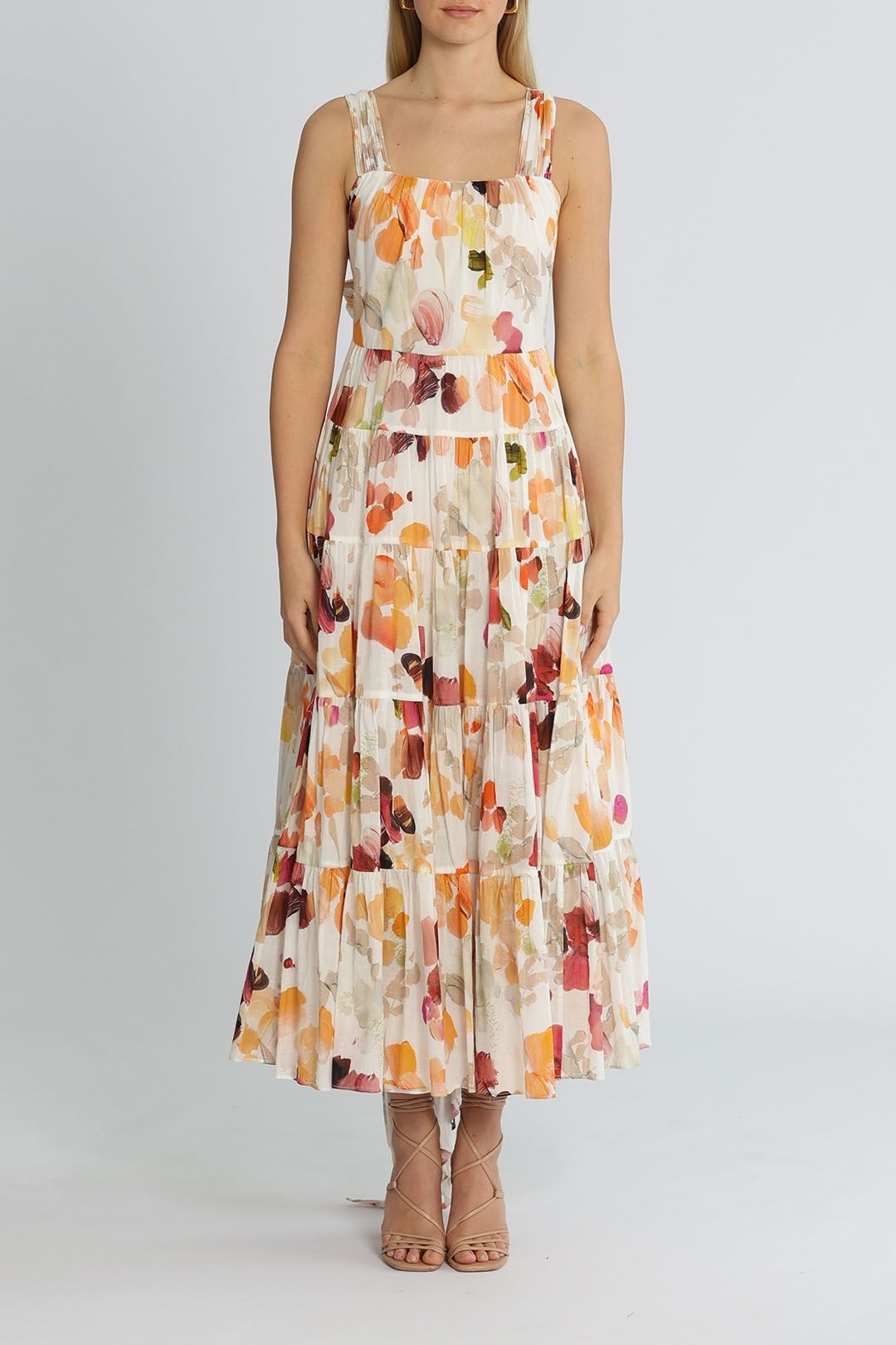 AJE Dassia Maxi Dress Tiered Skirt