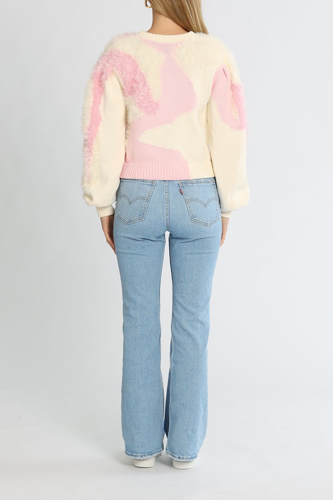 AJE Dominique Knit Jumper Pink Cropped