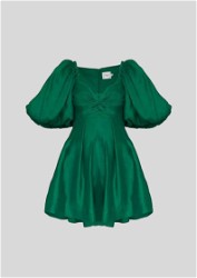 AJE - Dusk Knot Puff Sleeve Mini Dress - Green