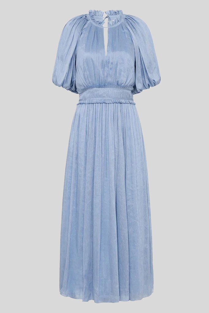 AJE Elysium Blouson Midi Dress Blue
