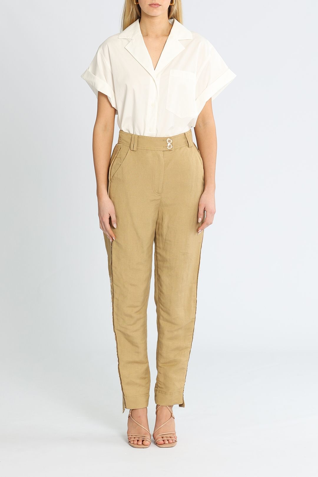 AJE Estate Tapered Pant Beige