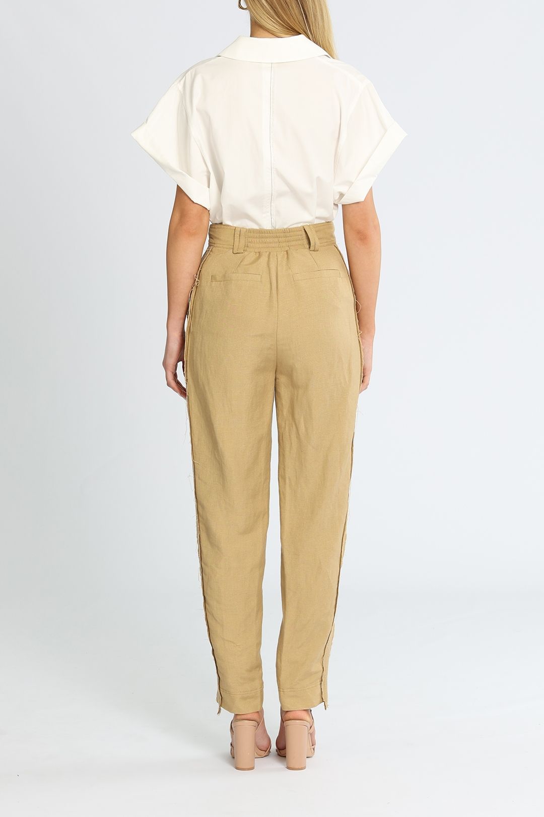 AJE Estate Tapered Pant Beige Functional Pockets