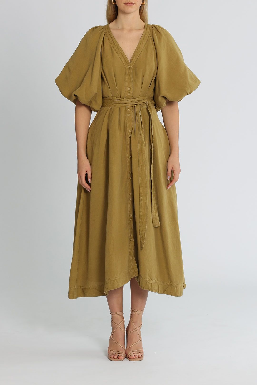 AJE Evermore Midi Dress V Neckline