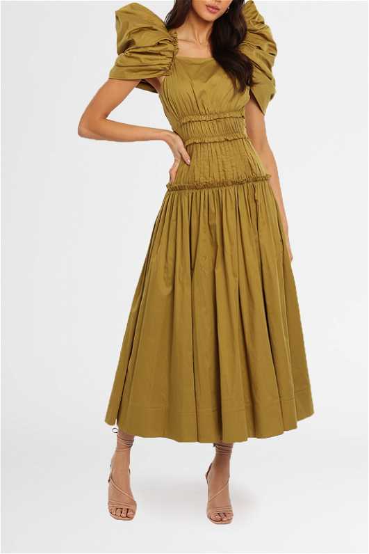 knee length dresses for ladies ADELIA RUFFLE MIDI DRESS main image 1