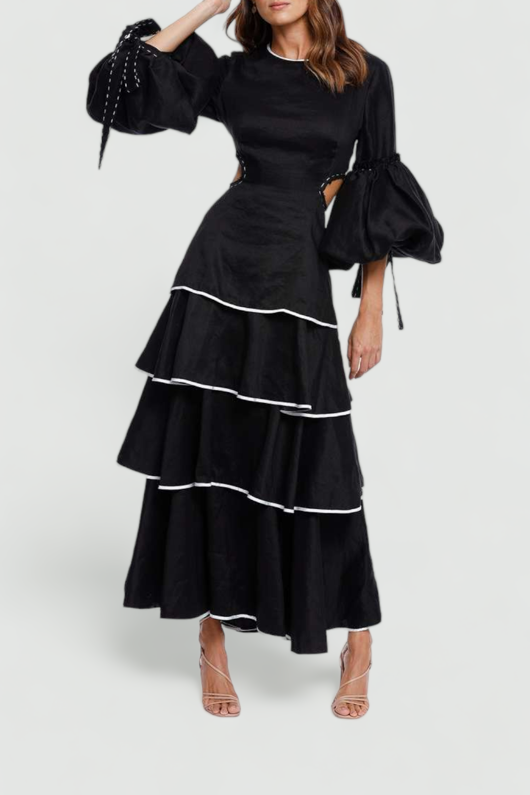 AJE Gracious Cut Out Dress Tiered