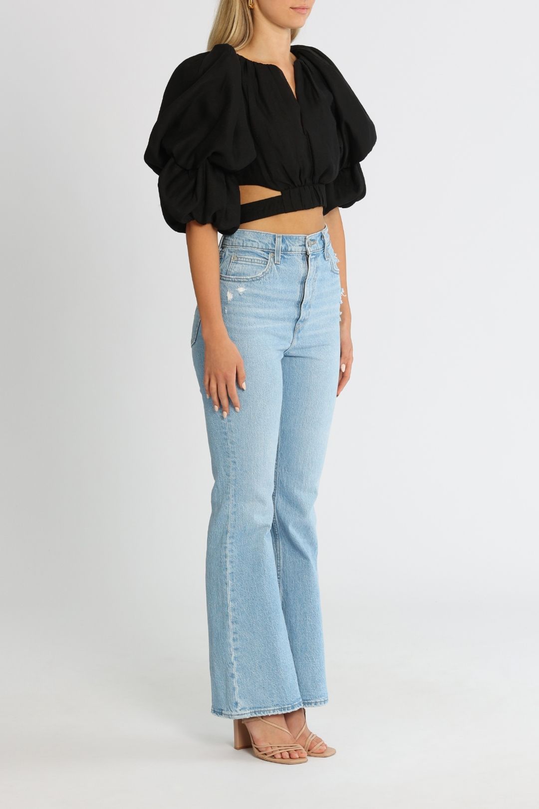 AJE Impression Cut Out Top Black Cropped