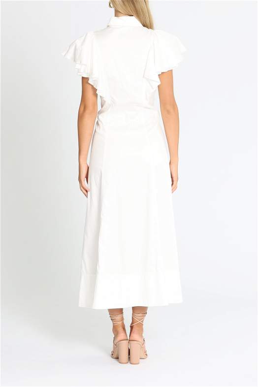 knee length dresses for ladies The Kindred Frill Sleeve Midi Dress