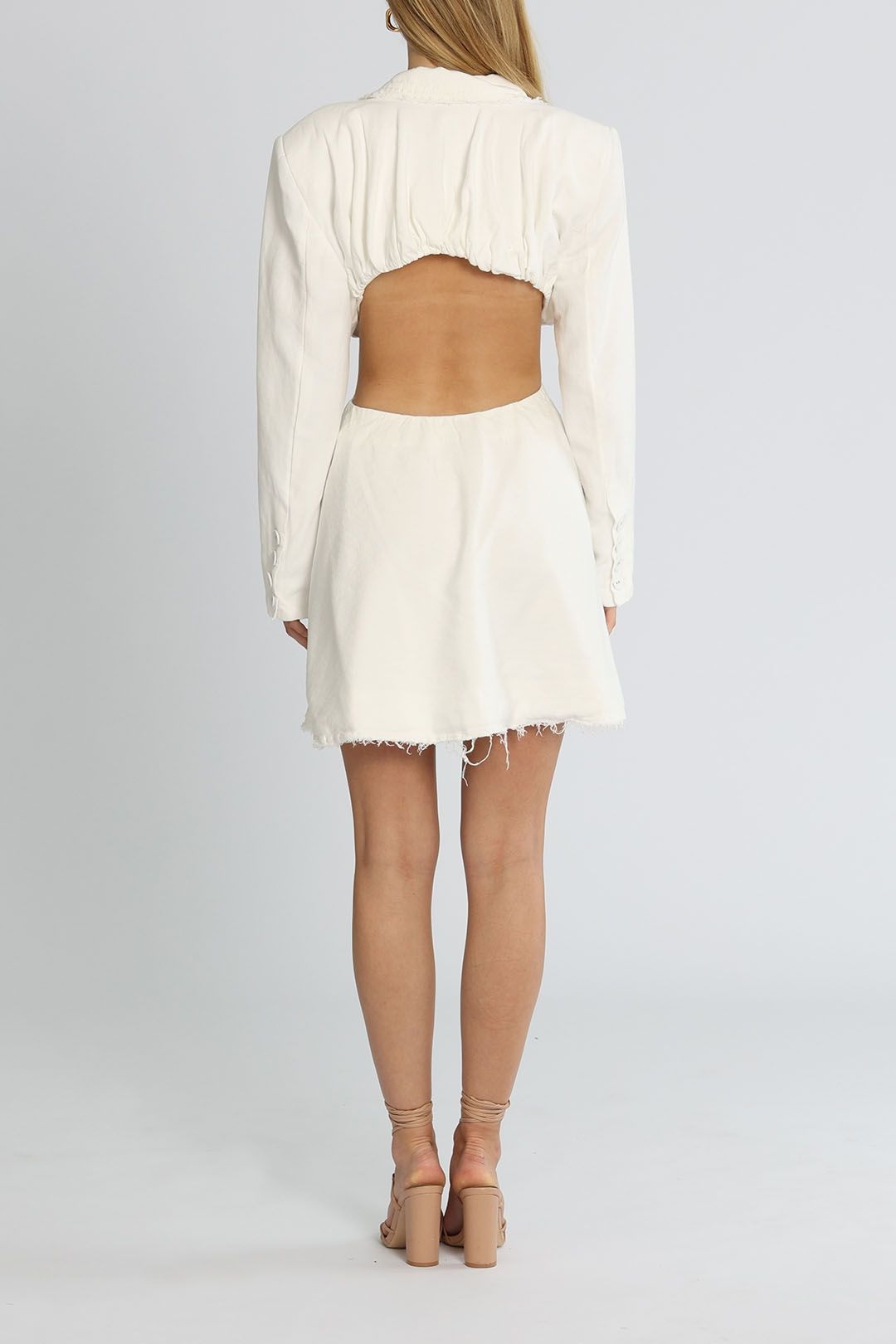 white christmas dresses Simone Lace Back Blazer | Ivory