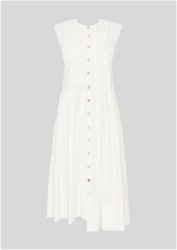 AJE - Midsummer White Cotton Midi Dress