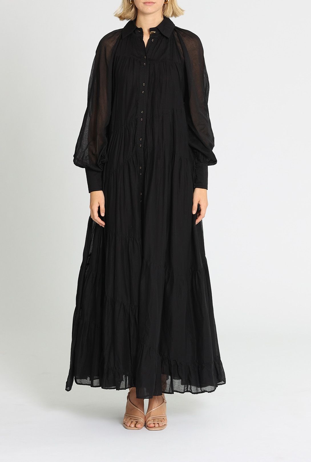 AJE Musing Smock Maxi Dress Black