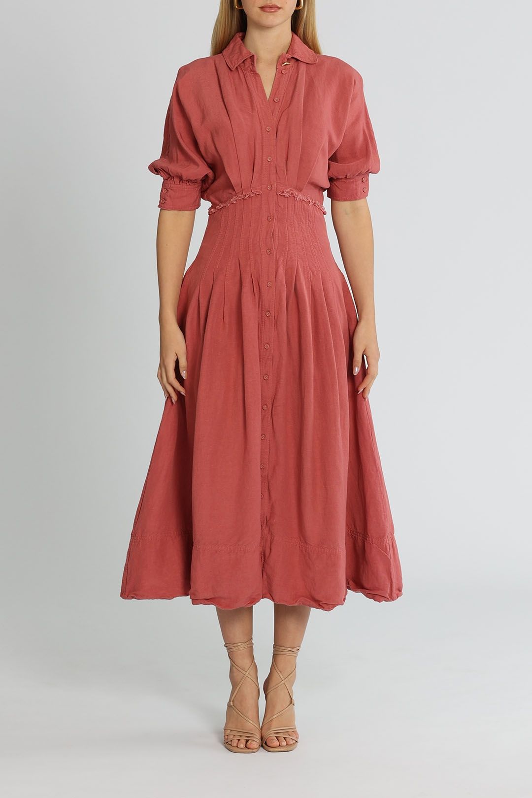 AJE Nova Shirt Midi Dress