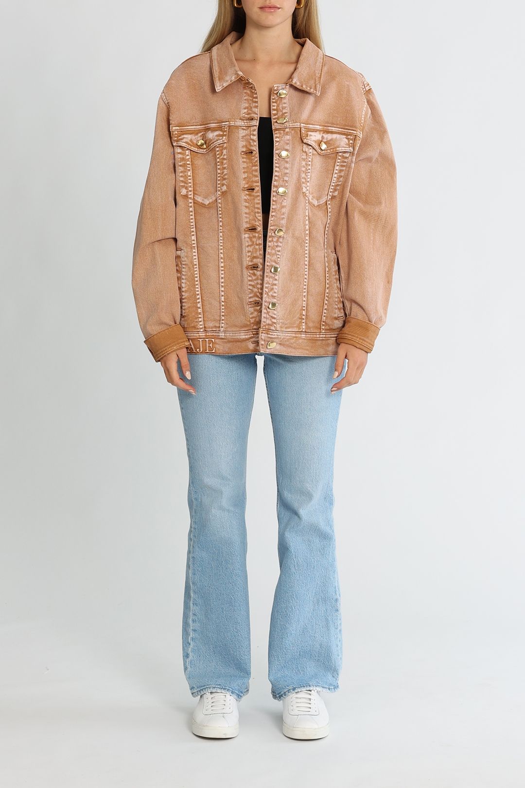 AJE Philia Denim Jacket Coffee