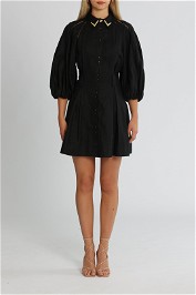 AJE Recurrence Button Up Dress Black