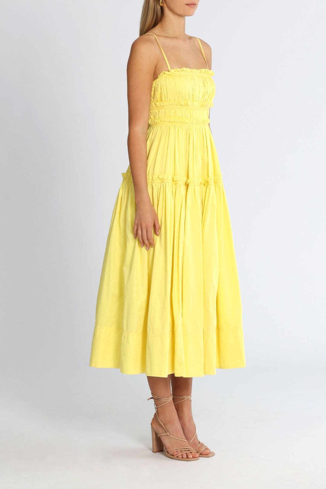 AJE Romance Midi Dress Yellow