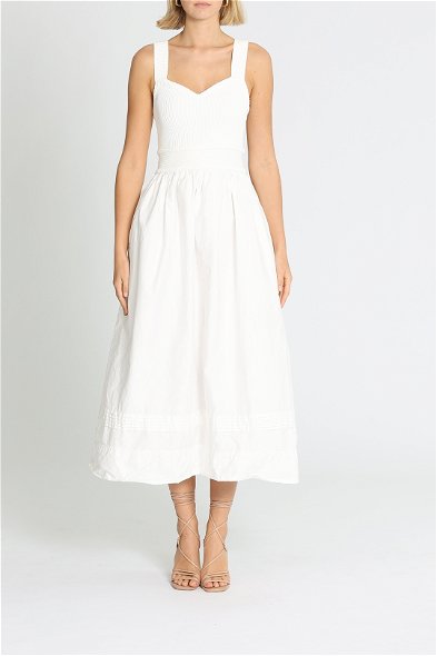 Hire Romarin Knit Bodice Midi Dress | Aje | GlamCorner