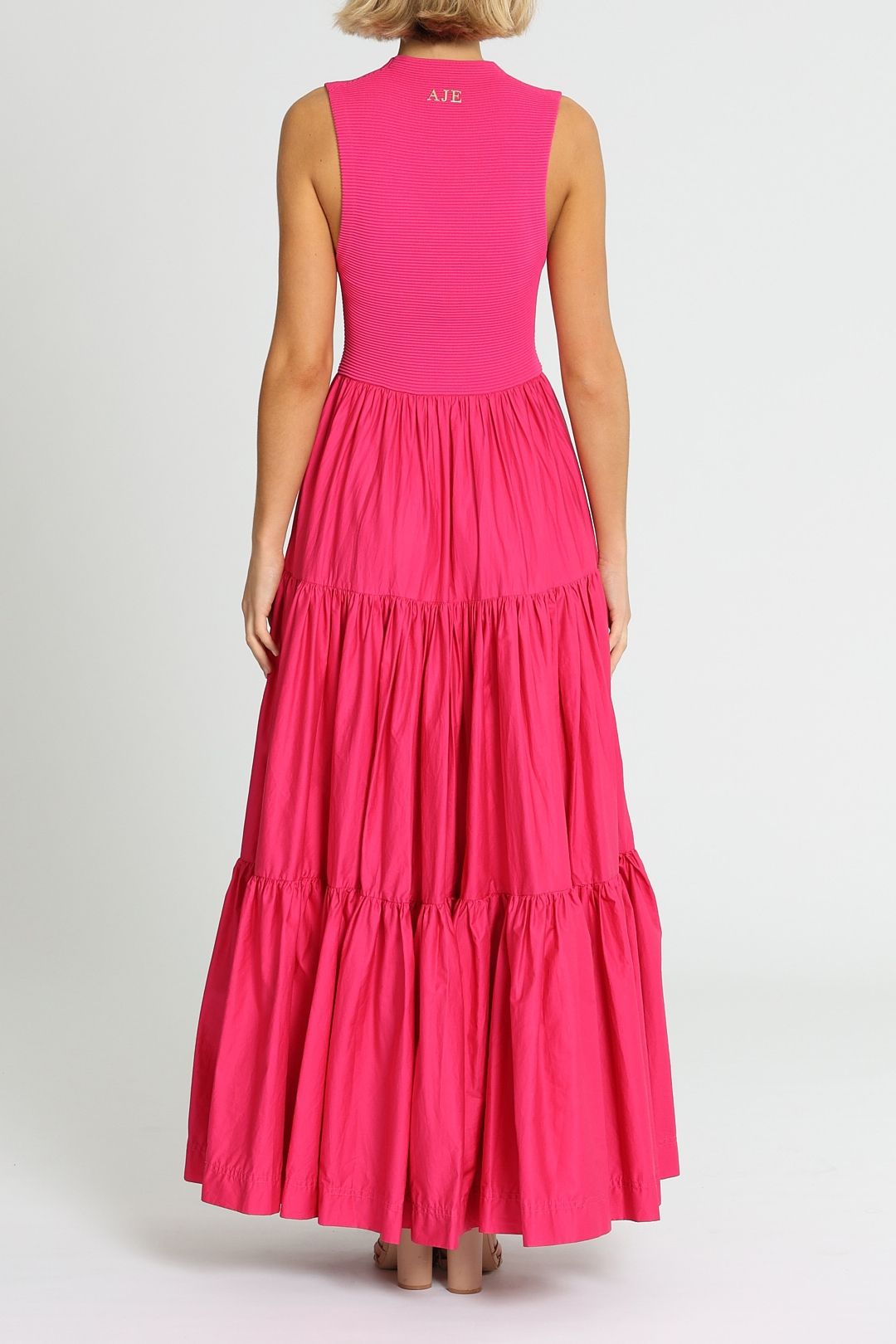 Aje Sleeveless Midi Pink Fit and Flare