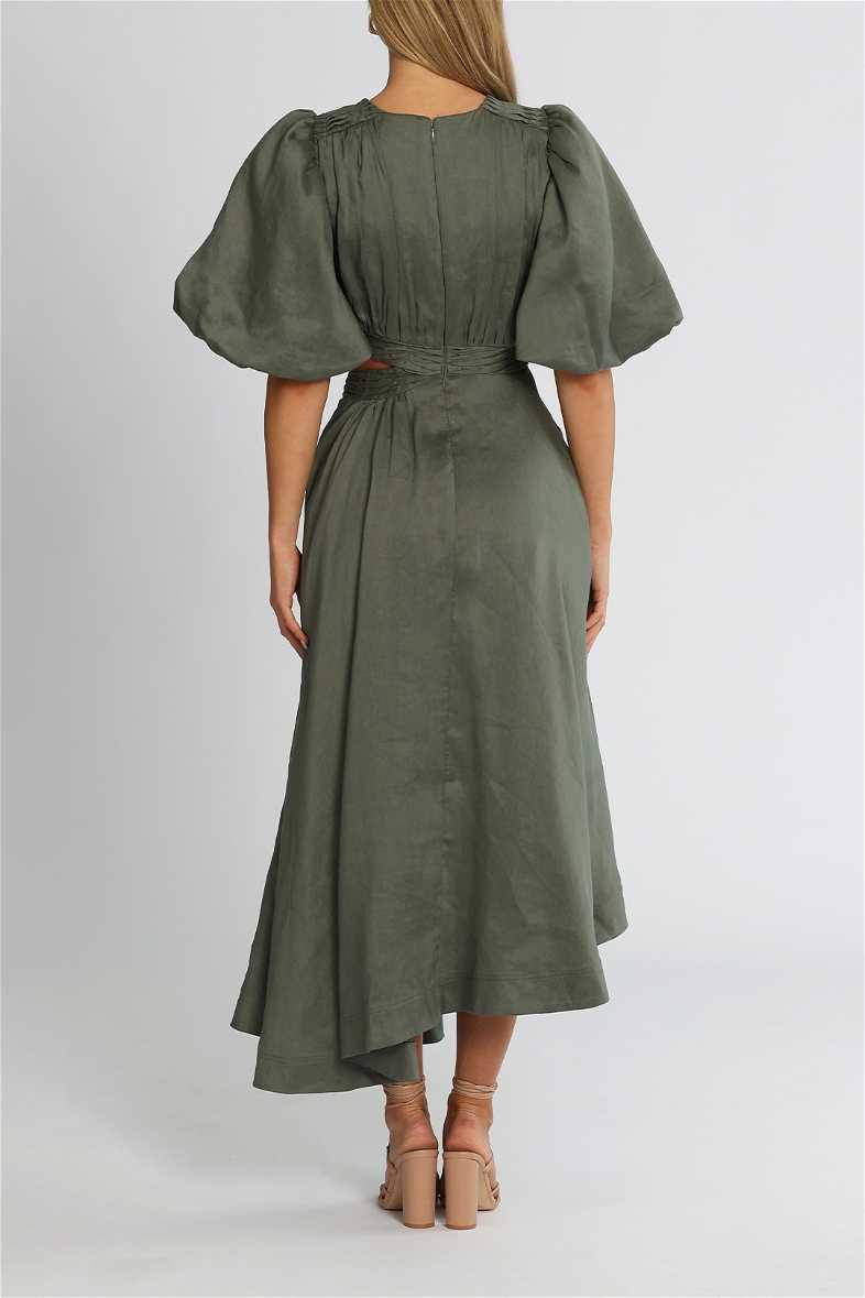 white christmas dresses Aje Tidal Tucked Cut Out Midi Dress For Hire in Mama Rentals