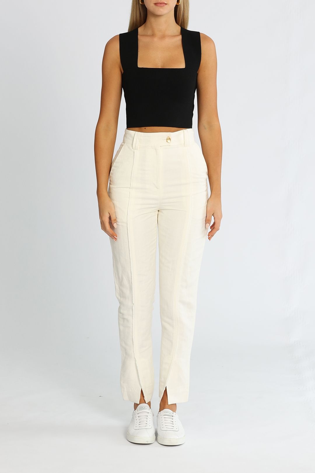 AJE United Raw Edge Pant White