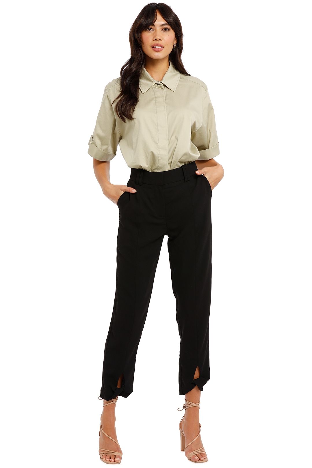AJE Universal Knot Hem Pant High Waisted