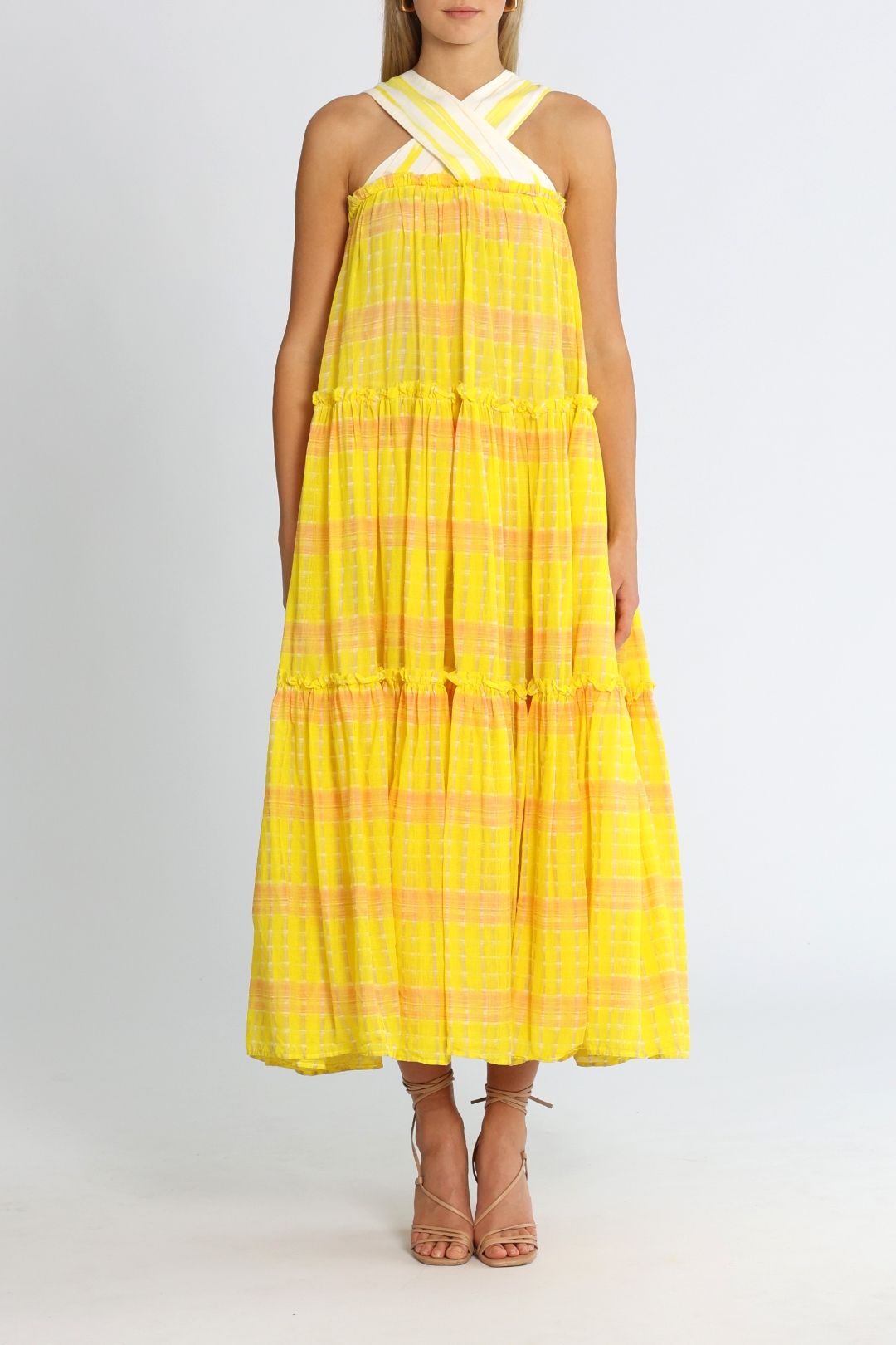 AJE Wilderness Tiered Maxi Dress