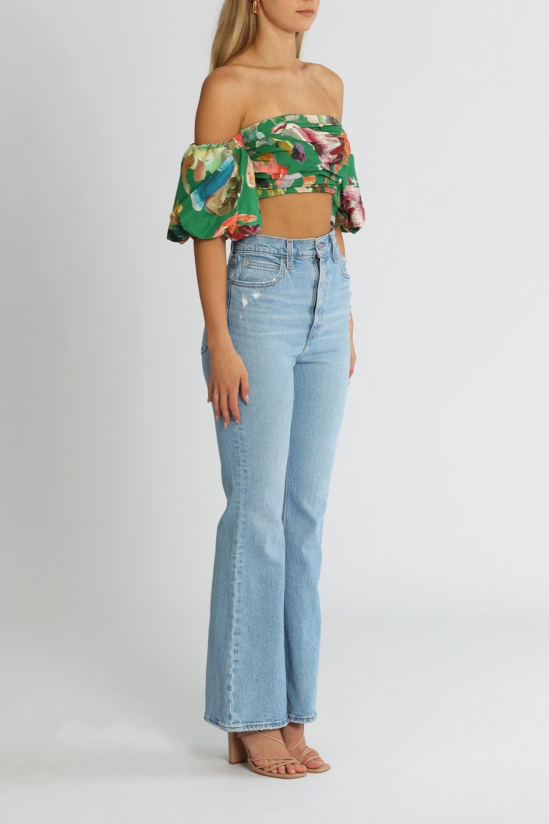 Alemais Arlo Puff Sleeve Top Cropped