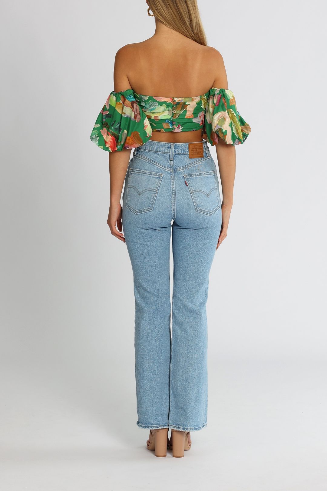 Alemais Arlo Puff Sleeve Top Pleats
